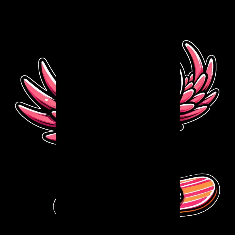 Mignon Comic Flamingo Snowboarder Snowboard