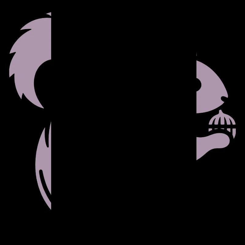 Minimalistische Eichhörnchen Silhouette mit Nuss