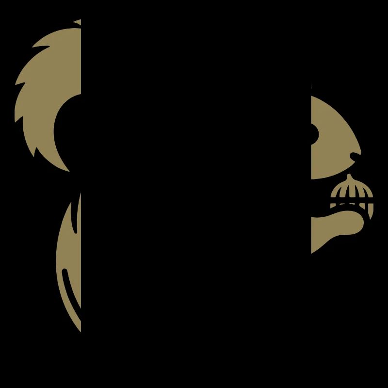 Minimalistische Eichhörnchen Silhouette mit Nuss