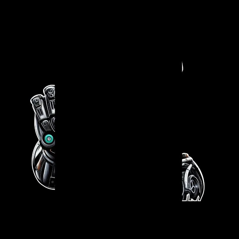Dobermann Roboter Cyborg Friedenszeichen
