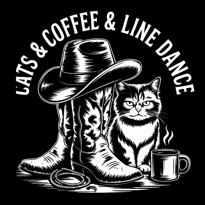 Katzen Kaffee und Line Dance. Linedance Katzen