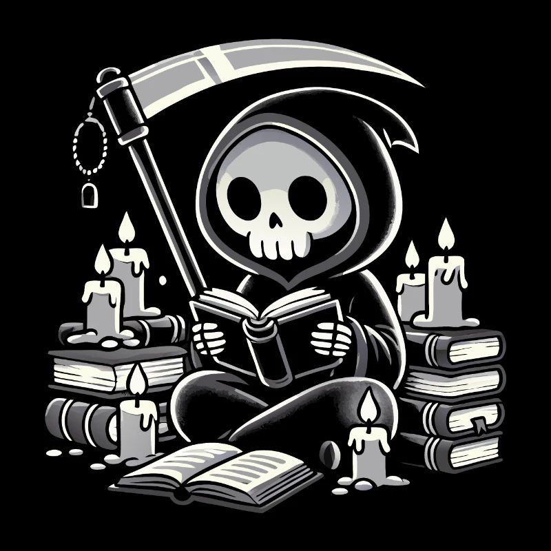 Grim Reaper Bookworm with Scythe