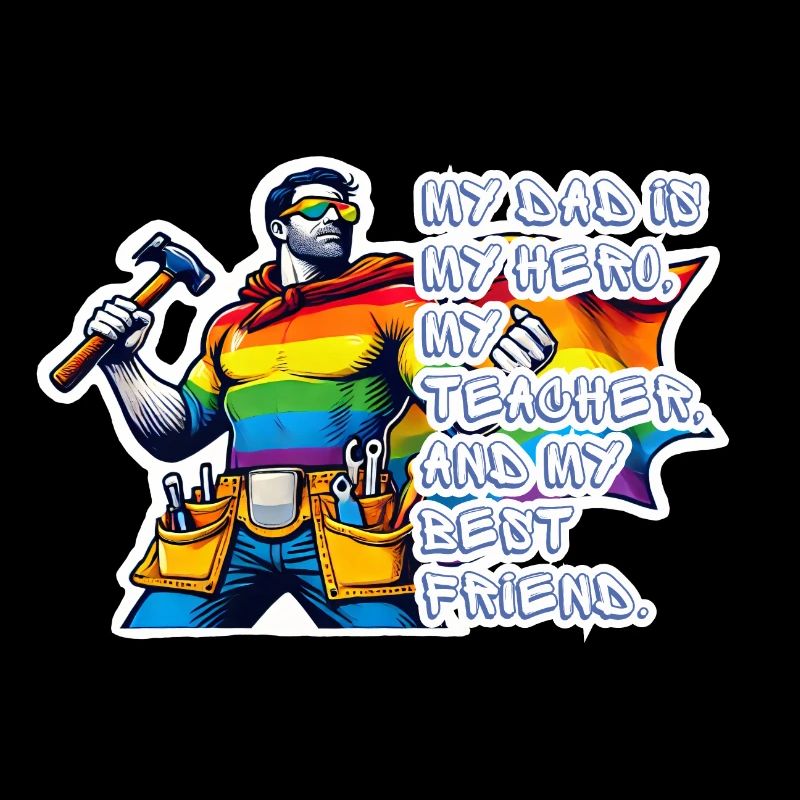 Papa – Superheld in den Farben des Regenbogens