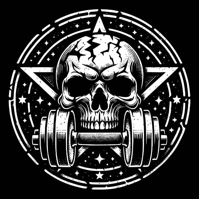 Skull Dumbbell and Pentagram Bodybuilding Workout