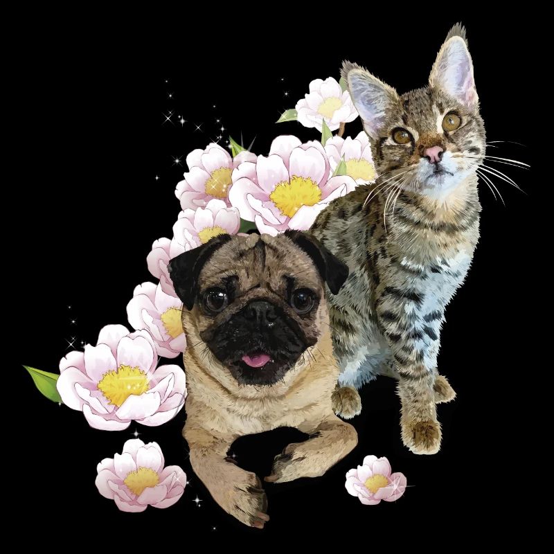 Mops und Katze