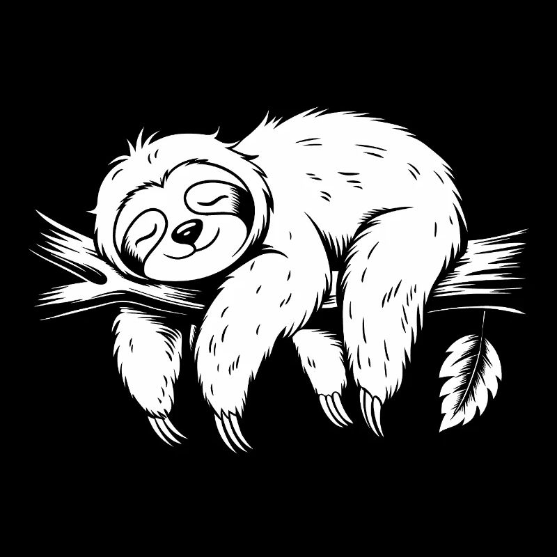 Cute sloth on the tree stay calm