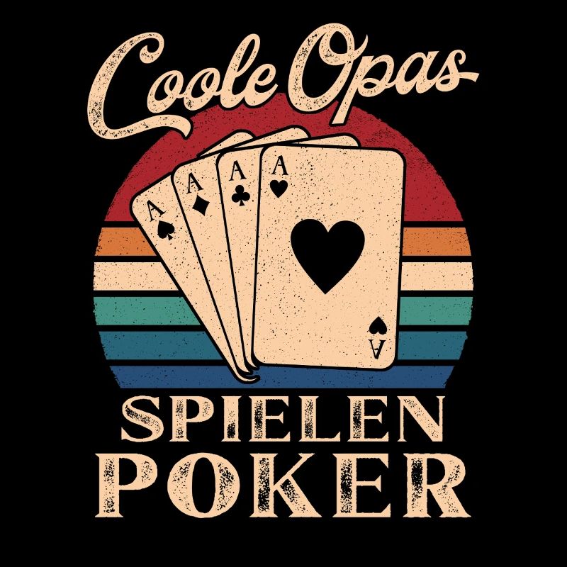 Cool Papy Jouant Au Poker Rétro Papy