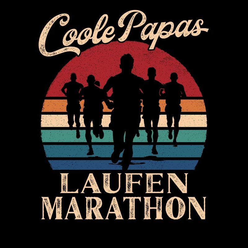 Cool Dads Run Marathon Retro Dad Gift