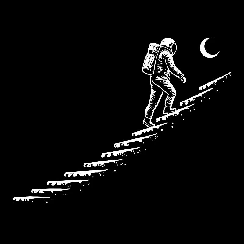 Astronaute dans les escaliers style spatial