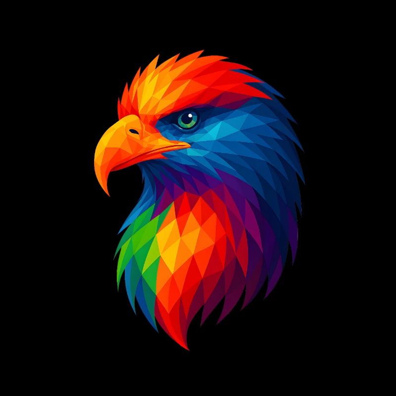 WPAP Polygon Style Animals - Eagle
