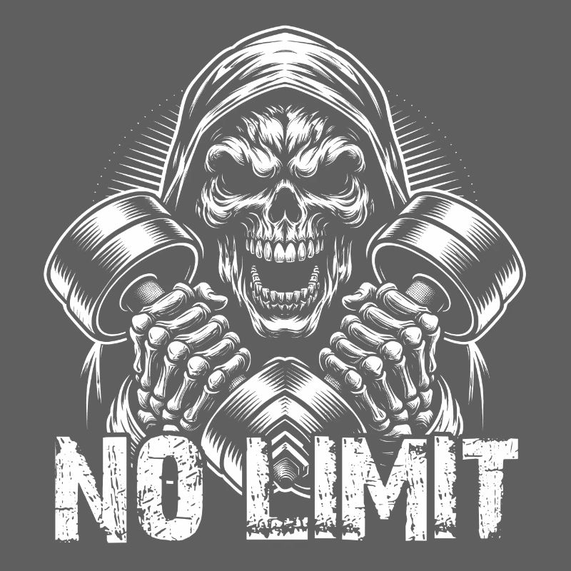 Crâne de musculation No Limit Workout avec haltère