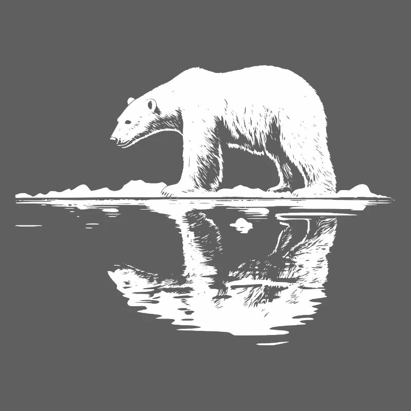 Cool Eisbär Reflektion Silhouette