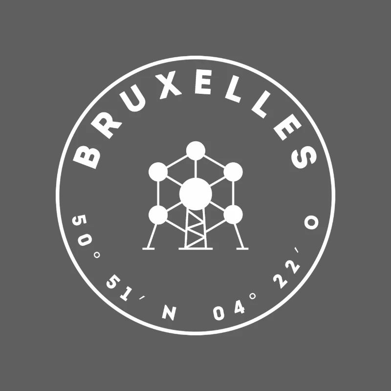 Brussels with Atomium and coordinates