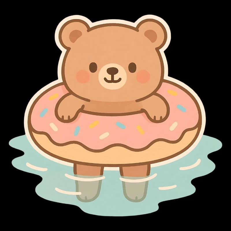 Ourson mignon dans l'eau