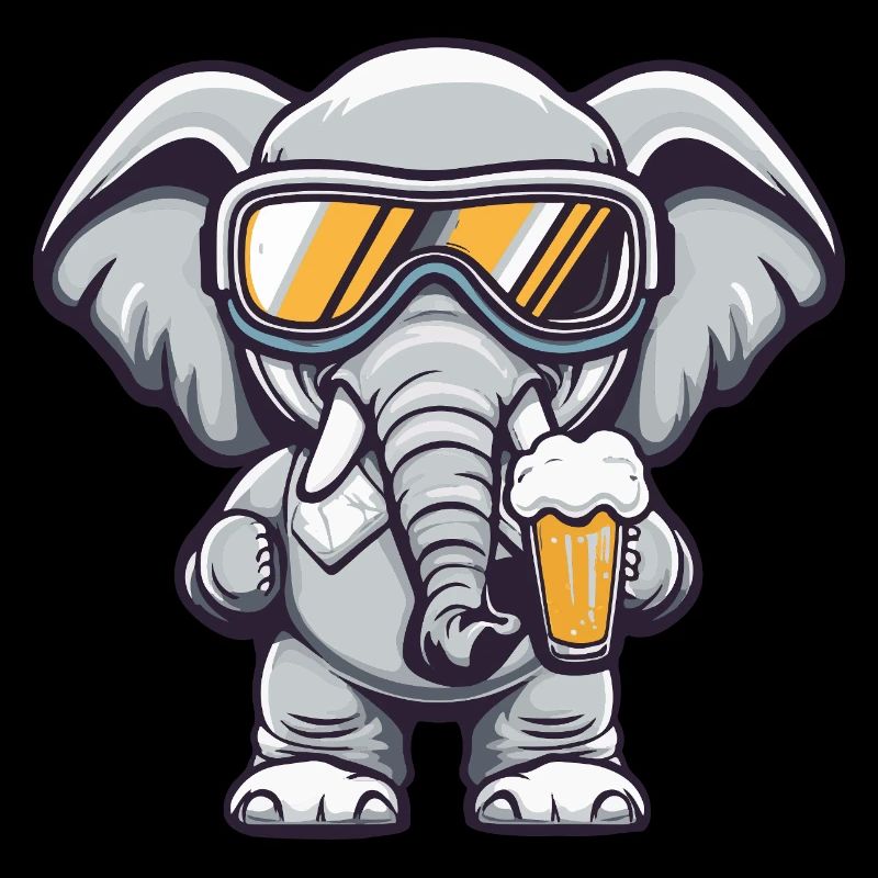 Elefant Apres Ski Bier Comic