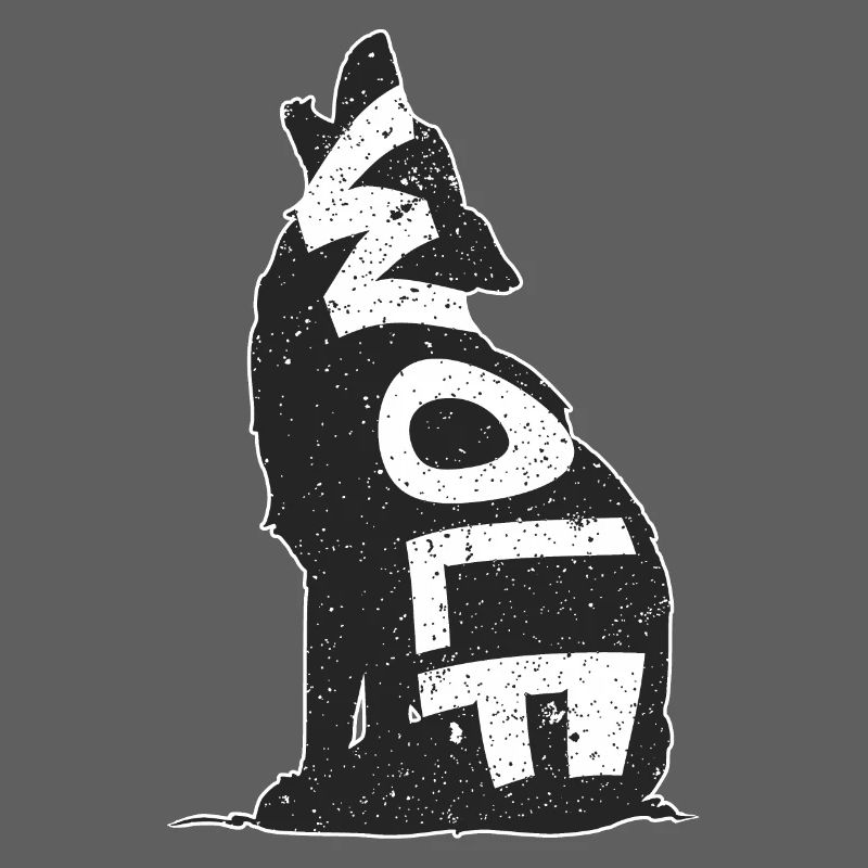 Black Wolf on Starry Background