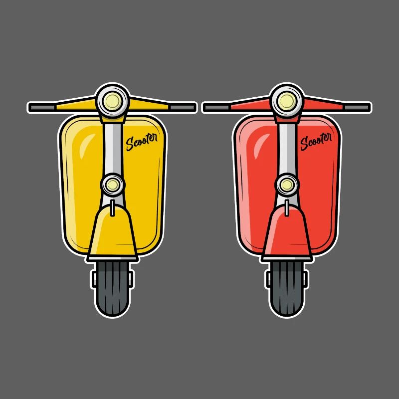 2 Scooter Motorroller Roller gelb rot