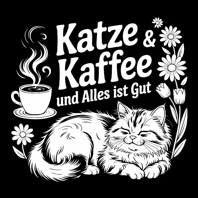 Katze und Kaffee ist alles was ich brauche