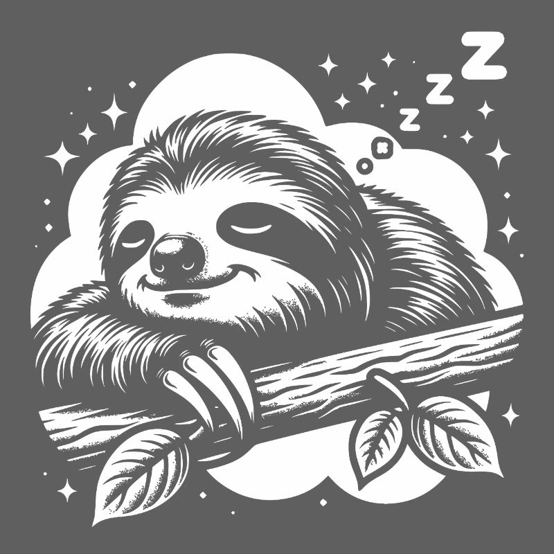 Cute sleepy sloth getting calm