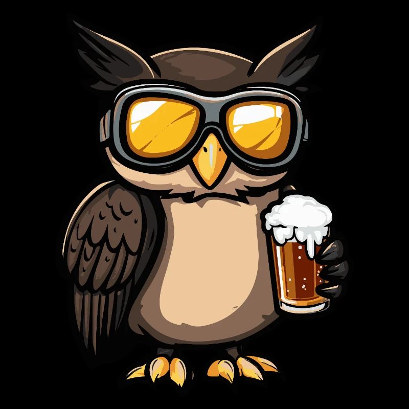 Eule Apres Ski Bier Comic