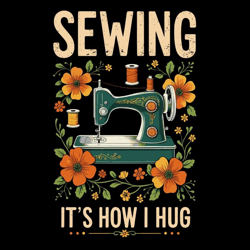Seamstress Sewing How I Hug Sewing Machine