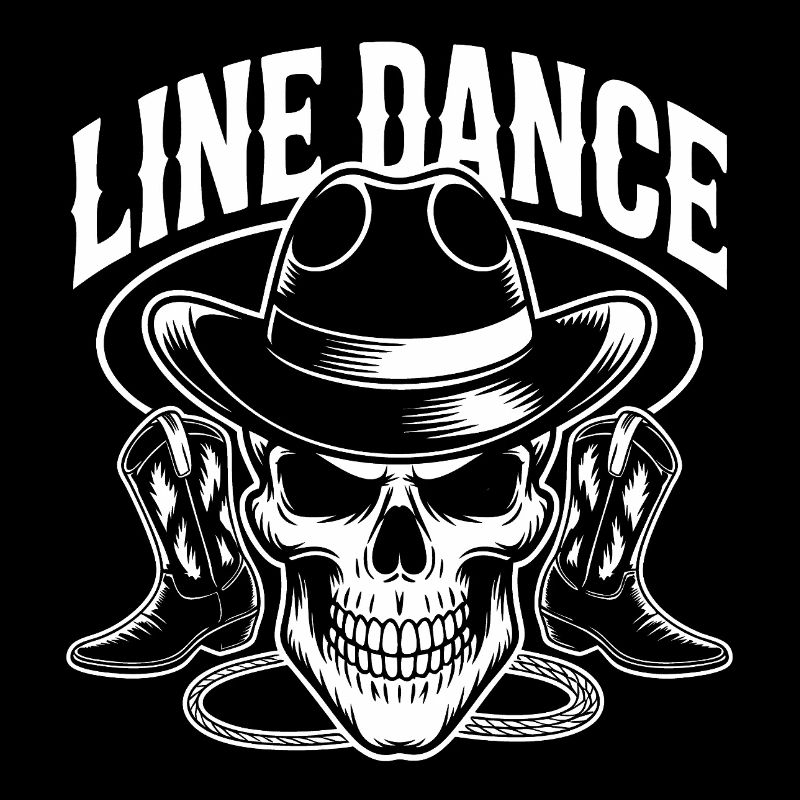 Line Dance Skull mit Stetson und Boots