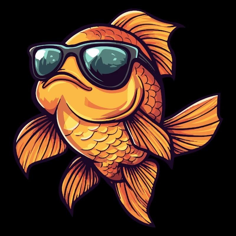 Poisson rouge Bande dessinée Cool Été