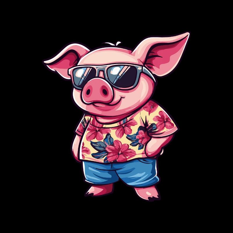 Pig Comic Cool Summer