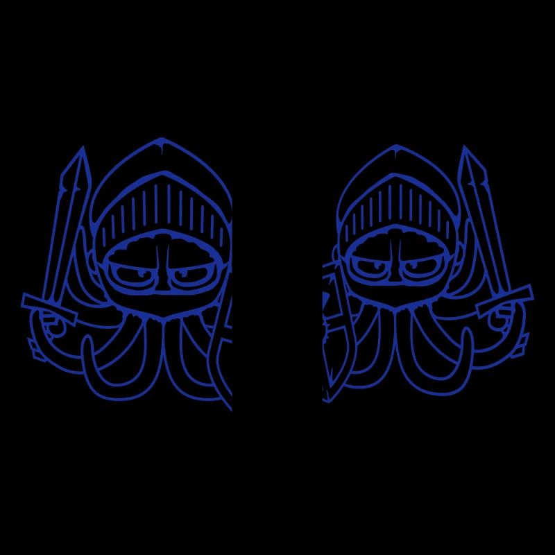 2 Octopus Knight Team Medieval Shield Sword