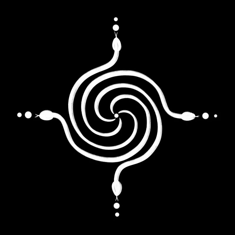 Schlangen in Form einer Spirale