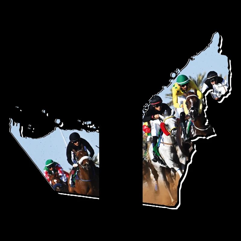 (UAE) Emirates Map Framed Horse Racing
