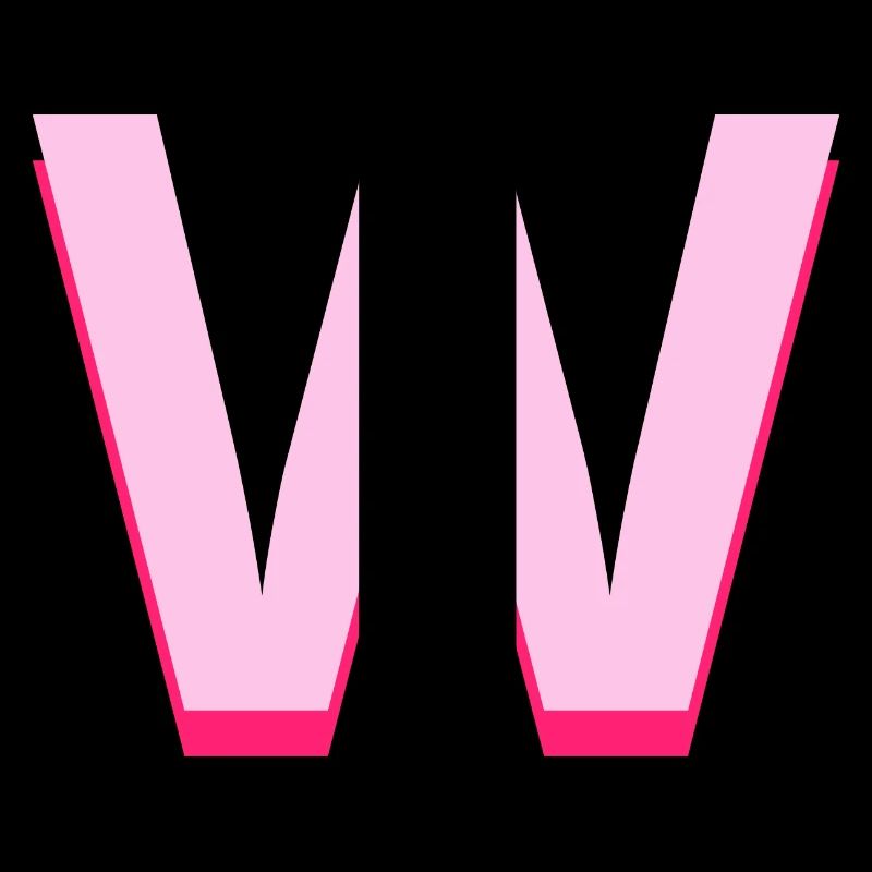 Pop und moderner rosa Buchstabe w