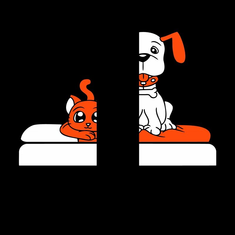 Lit pour chien Chat Deux amis Équipe Chaton 2 Équipage