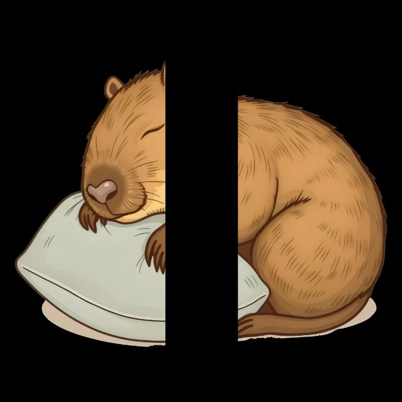 Cute sleeping capybara