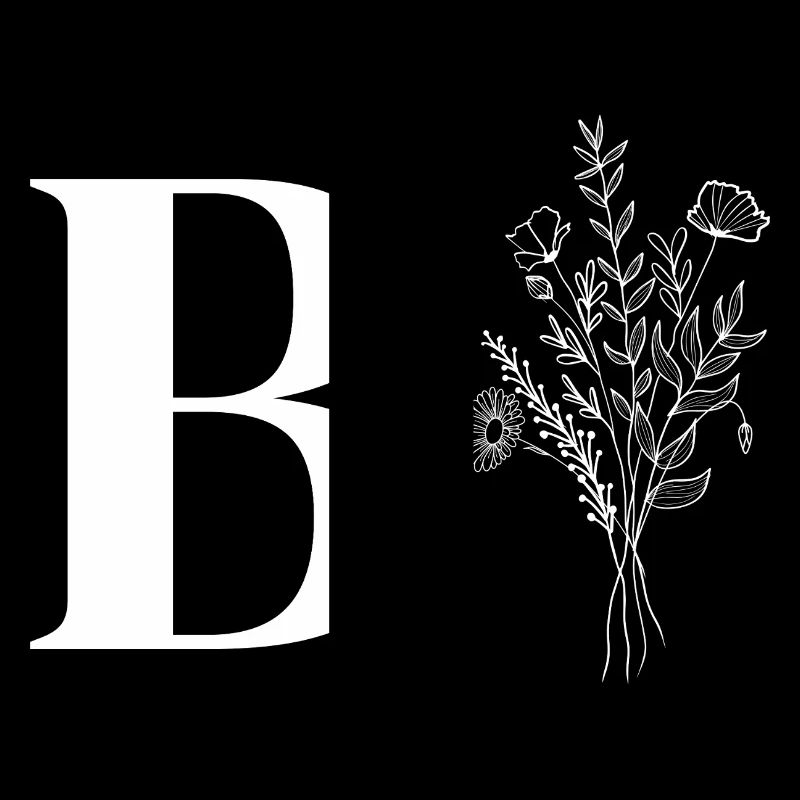 Lette b fleurs minimalistes