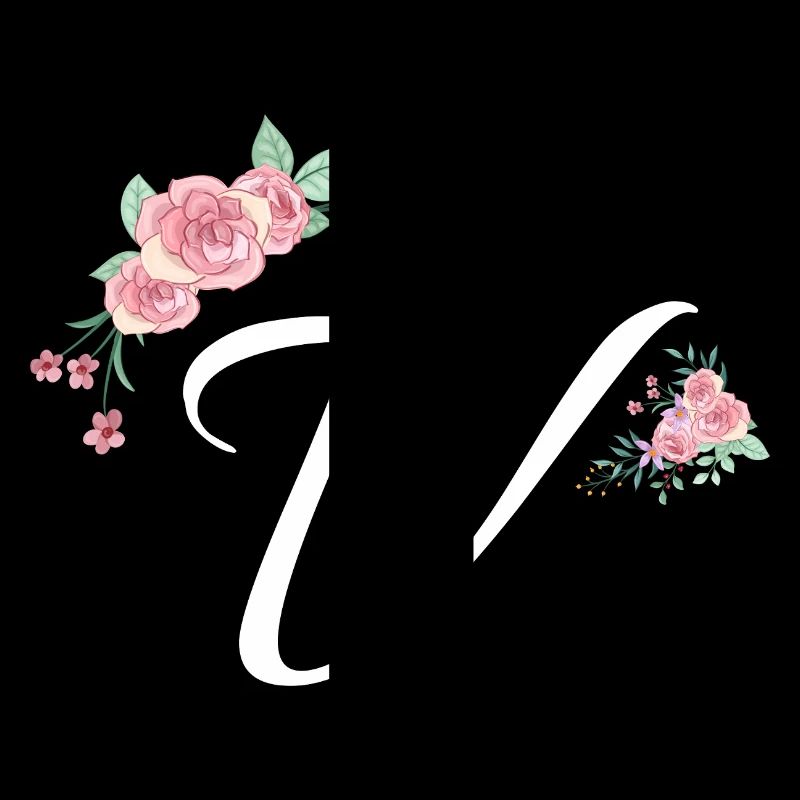 Lettre v fleurs