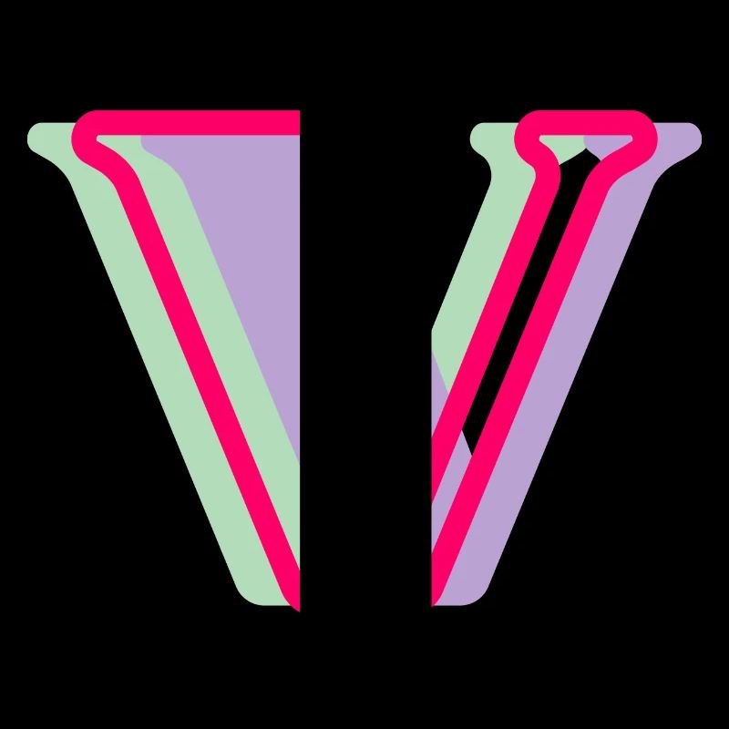 Multicolored Letter V