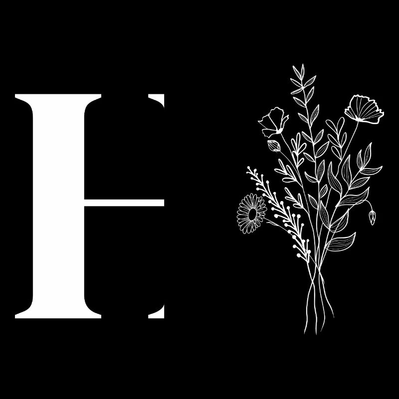 Lette h fleurs minimalistes