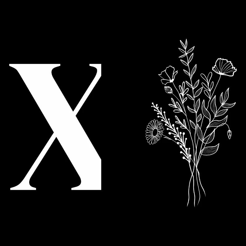 Lette X fleurs minimalistes