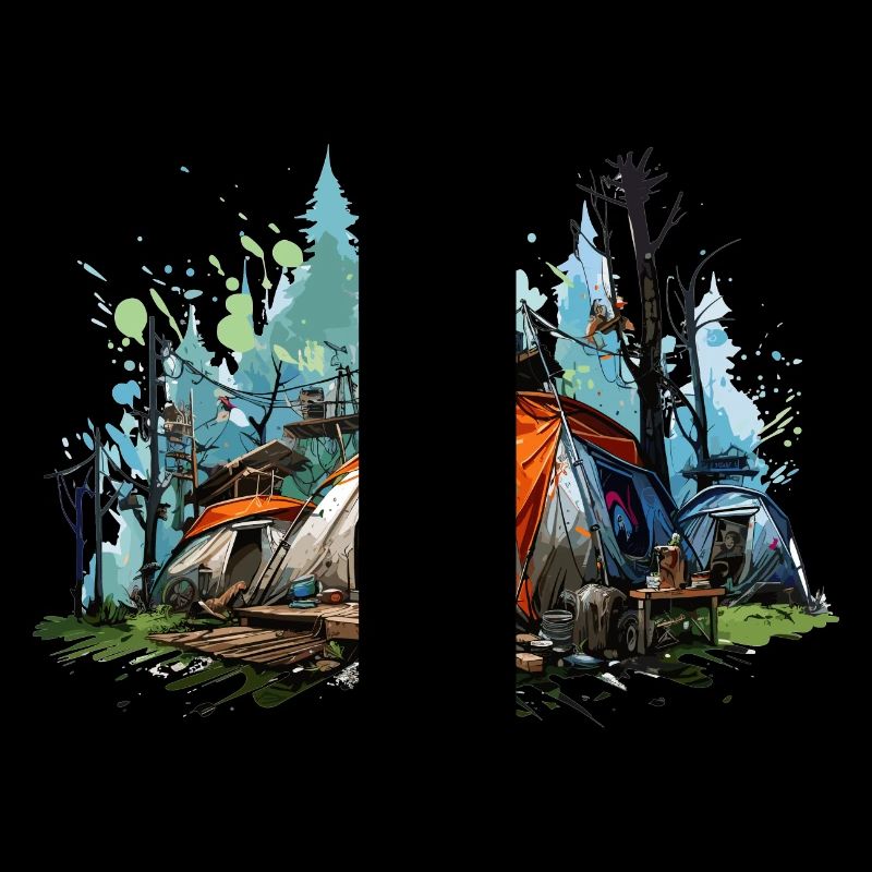 Camping-Atmosphäre. Ein Retro-Abenteuer.