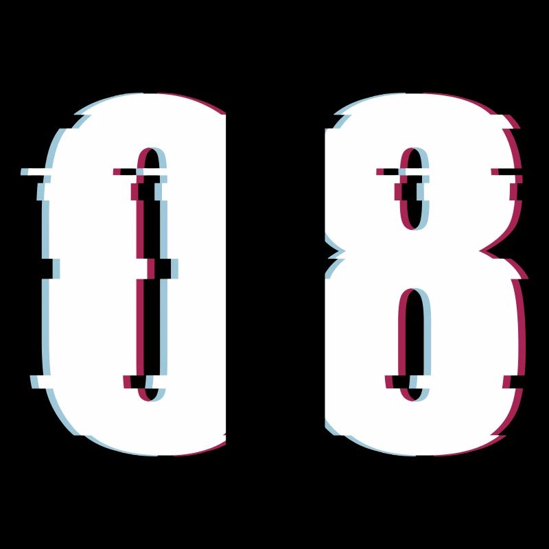 Eight 8 Number 08 Effect Distorted Number