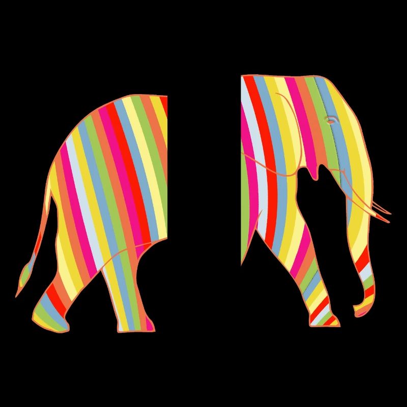 Elephant Afrique multicouleur