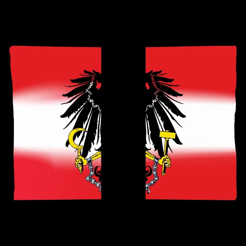 Austria flag with eagle