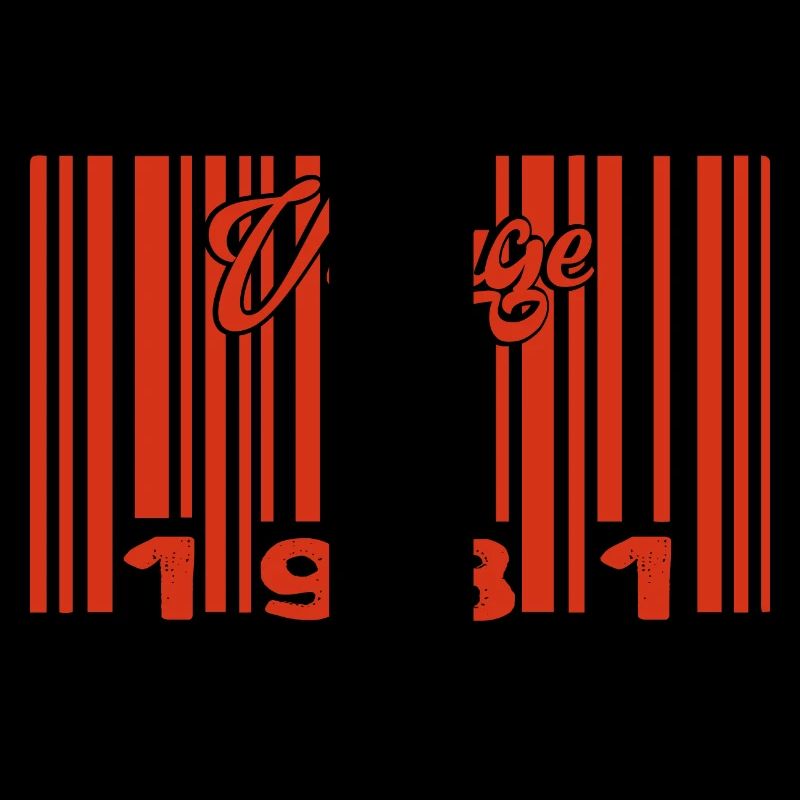 Vintage 1981 Born In 1981 44 Year Old Bar Code Anniversai