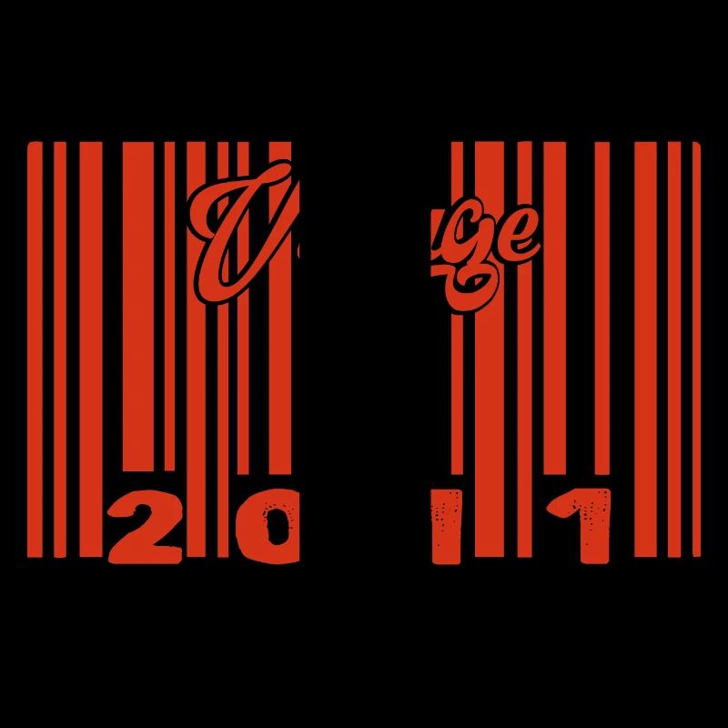 vintage 2011 né en 2011 14 ans bar code anniversai