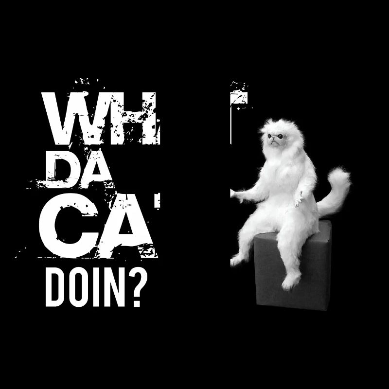 What da Cat Doing, design de chat amusant