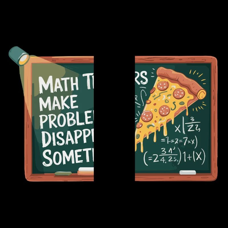 Professeur de mathématiques drôle Conception Pizza et résolution de problèmes