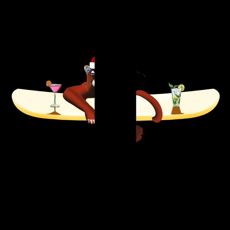 Chat sur une planche de surf