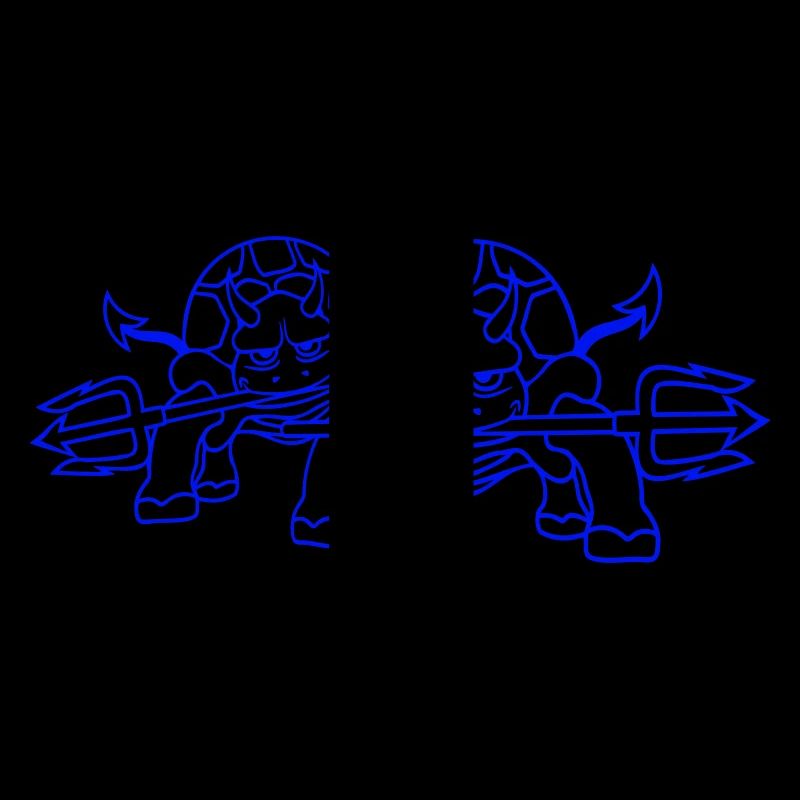 2 Turtle Devil Hell Team Evil Demon Friends