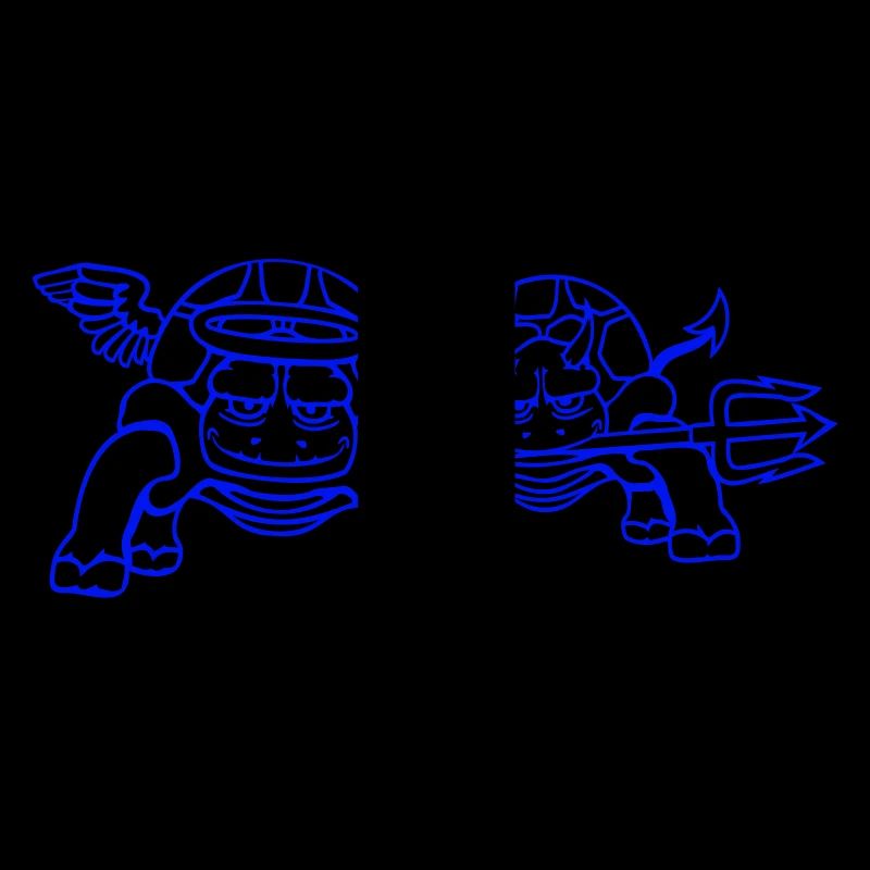 2 Turtles Conscience Team Devil Angel Evil Good